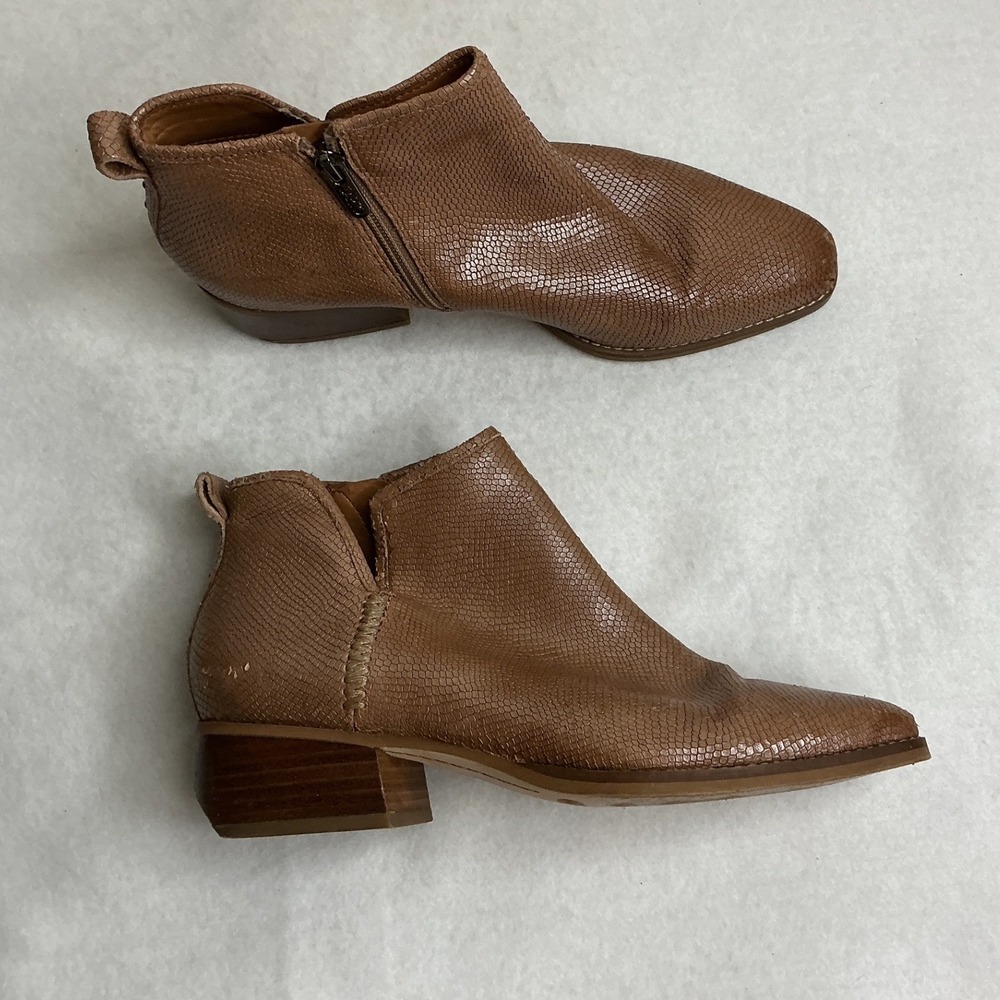 Sarto by‎ Franco Sarto Women Brown Snakeskin Embossed Leather Ankle Boots 9M